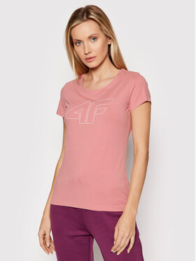 4F 4F T-Shirt NOSH4-TSD353 Różowy Regular Fit