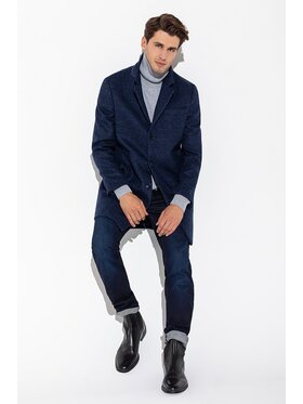 PAWO PAWO Płaszcz VERMONT Granatowy Slim Fit
