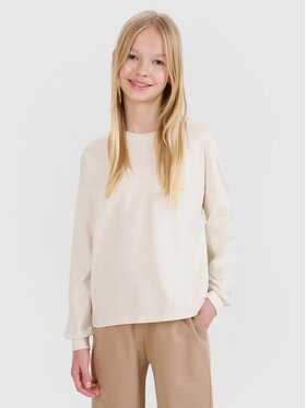 4F 4F Komplet longsleeve 4FJWSS25TLONF377-12S Biały Oversize