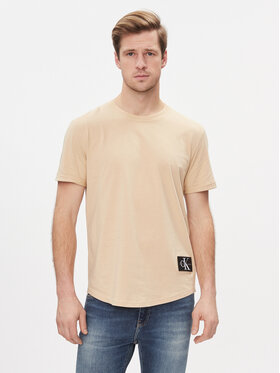 Calvin Klein Jeans Calvin Klein Jeans T-Shirt Badge Turn Up Sleeve J30J323482 Beżowy Regular Fit
