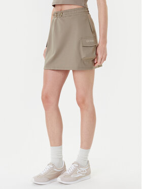 Guess Guess Spódnica mini V5YD04 KCX42 Zielony Regular Fit