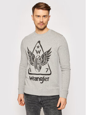 Wrangler Wrangler Bluza Graphic Crew W6E2HAX37 112130726 Szary Regular Fit