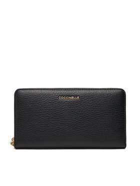 Coccinelle Coccinelle Великий жіночий гаманець MW5 Metallc Soft E2 MW5 11 32 01 Чорний