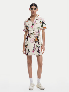 Desigual Desigual Sukienka koszulowa Monicawhite 25SWVW13 Écru Regular Fit