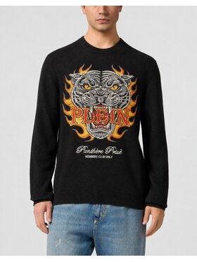 PHILIPP PLEIN PHILIPP PLEIN Sweter 32082 Czarny Regular Fit