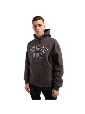 Avirex Avirex Bluza Columbus OH Hoody Brown Brązowy Classic Fit
