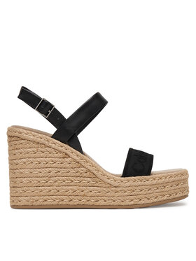 Calvin Klein Calvin Klein Εσπαντρίγιες Wedge Espad 70 Webbing Lth HW0HW02901 Μαύρο
