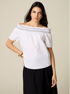 Oltre Oltre Blusa 2041J000806N011 Bianco Regular Fit
