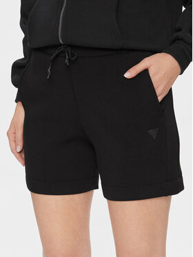 Guess Guess Pantaloni scurți sport Elly V2YD10 K7UW2 Negru Relaxed Fit