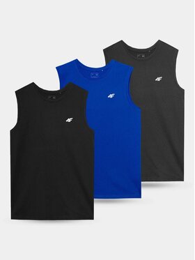 4F 4F Súprava 3 tank topov 4FWSS24TSLEM115-90s Farebná Regular Fit