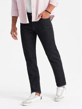 Ombre Ombre Jeansy OM-PADP-0152 Černá Regular Fit