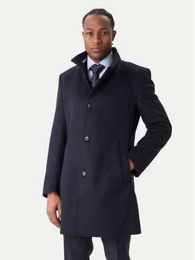 BOSS BOSS Vlněný kabát H-Hyde 50551078 Tmavomodrá Slim Fit