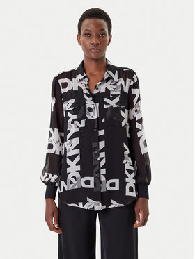 DKNY DKNY Πουκάμισο P4RA6FXZ Μαύρο Regular Fit
