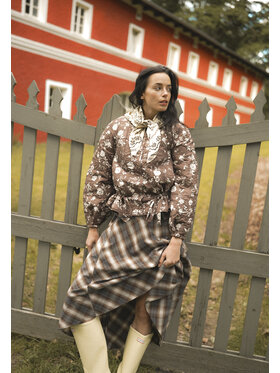 BIZUU BIZUU Kurtka przejściowa LUCISSE FLORAL JACKET Brązowy