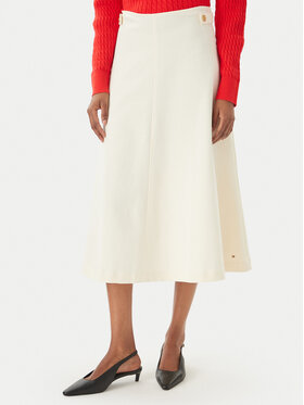 Tommy Hilfiger Tommy Hilfiger Midi szoknya WW0WW47886 Ekru Regular Fit