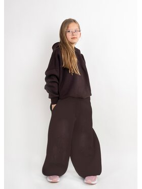 DKaren Sport DKaren Sport Komplet bluza i spodnie materiałowe DK-K-B27 Kids Brązowy Balloon Fit