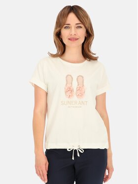 Perso Perso T-Shirt TCE249000F Écru Regular Fit