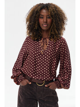 blue shadow blue shadow Bluzka Vivi 2 Bordowy Regular Fit