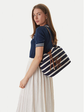 Tommy Hilfiger Tommy Hilfiger Geantă Th Elev Summer Bucket Stripe AW0AW18401 Bleumarin