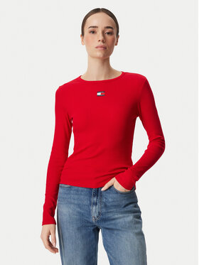 Tommy Jeans Tommy Jeans Blúzka DW0DW20178 Červená Slim Fit