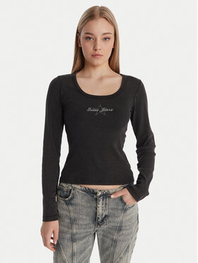 Guess Jeans Guess Jeans Blúz W6RP24 KA0H1 Szürke Slim Fit