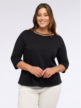 Fiorella Rubino Fiorella Rubino T-Shirt G219L208701N033 Czarny Boxy Fit