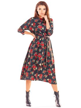 Awama Awama Vestito da giorno A313 Nero Basic Fit