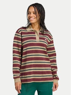 adidas adidas Bluza Stripe Knitted Polo Top LG4083 Bordowy Regular Fit