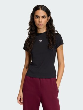 adidas adidas T-Shirt ESSENTIALS BABY TEE Czarny Fitted Fit