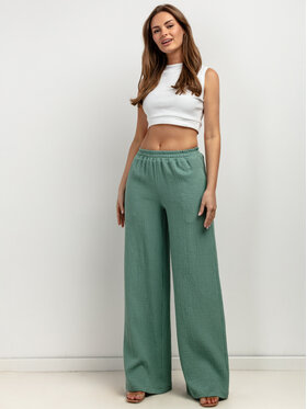 Tessita Tessita Spodnie materiałowe T428/4/XS Zielony Wide Leg