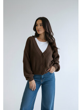 FIGL FIGL Kardigan M1263 Hnědá Regular Fit