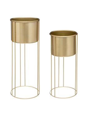 MIAhome MIAhome Kwietnik 2 szt. metalowy, złoty Artif 58/42 cm Złoty