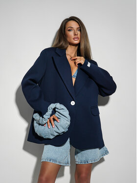 LilaLou LilaLou Marynarka Buki Granatowy Oversize