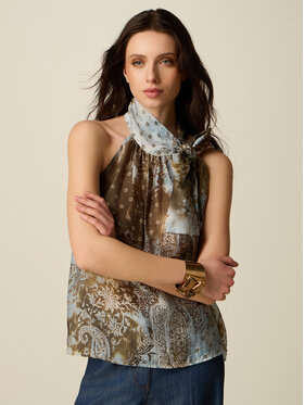 Oltre Oltre Bluzka 2073J000849N0S5 Brązowy Regular Fit
