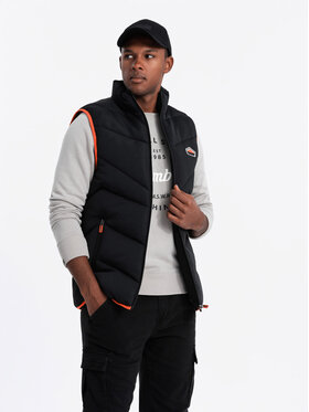 Ombre Ombre Kamizelka OM-JAVJ-0210 Czarny Regular Fit