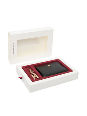 Tommy Hilfiger Tommy Hilfiger Набір гаманець і брелок Med Za W/Flap + Charm AW0AW18041 Чорний