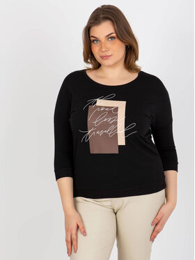 RELEVANCE RELEVANCE Bluzka 223233 Czarny Regular Fit