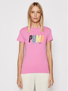 Puma Puma Marškinėliai SMILEY WORLD Graphic 533559 Rožinė Regular Fit