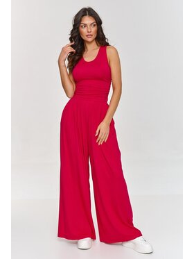 Makadamia Makadamia Komplet bluzka i spodnie M871 Różowy Loose Fit