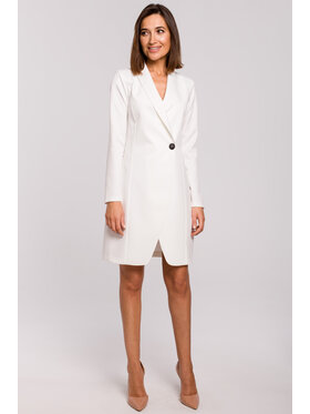 Stylove Stylove Sukienka koktajlowa S217 Biały Regular Fit