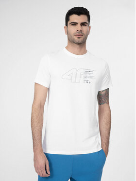 4F 4F Marškinėliai 4FSS23TTSHM303 Balta Regular Fit