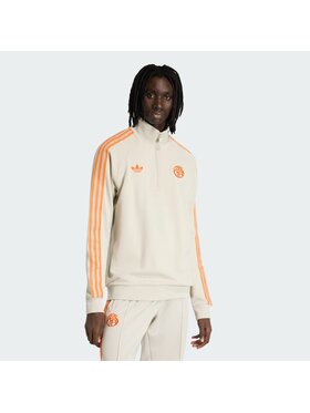 adidas adidas Bluza FC Bayern Originals Half Zip Beżowy Regular Fit