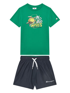 Champion Champion Set tricou și pantaloni scurți 307063 Verde Regular Fit