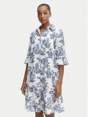 Iconique Iconique Košilové šaty IC25-076 Bílá Relaxed Fit