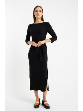 CLICK CLICK Koktejlové šaty 60-6149 Čierna Skinny Fit