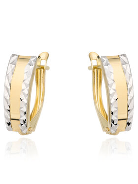 Fugart Fugart Kolczyki Kolczyki złote z diamentowanymi brzegami FUG7-25-K01066-2 Złoty