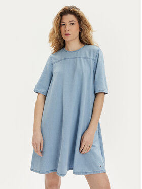 Tommy Jeans Tommy Jeans Kleid für den Alltag Chambray DW0DW17932 Blau Relaxed Fit