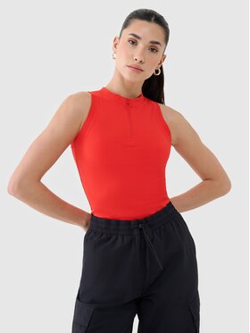 4F 4F T-Shirt 4FRSS25TSLEF221-62S Czerwony Slim Fit
