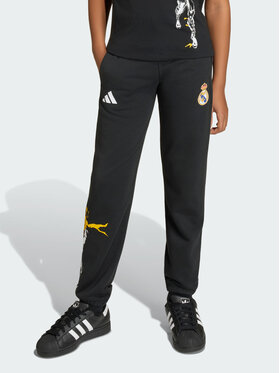 adidas adidas Spodnie materiałowe Real Madrid Avengers Czarny Regular Fit