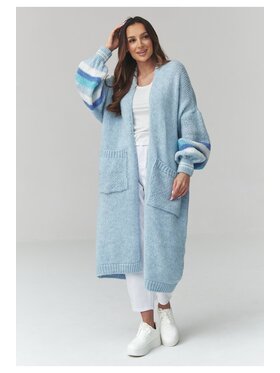 Makadamia Makadamia Sweter S174 Niebieski Loose Fit
